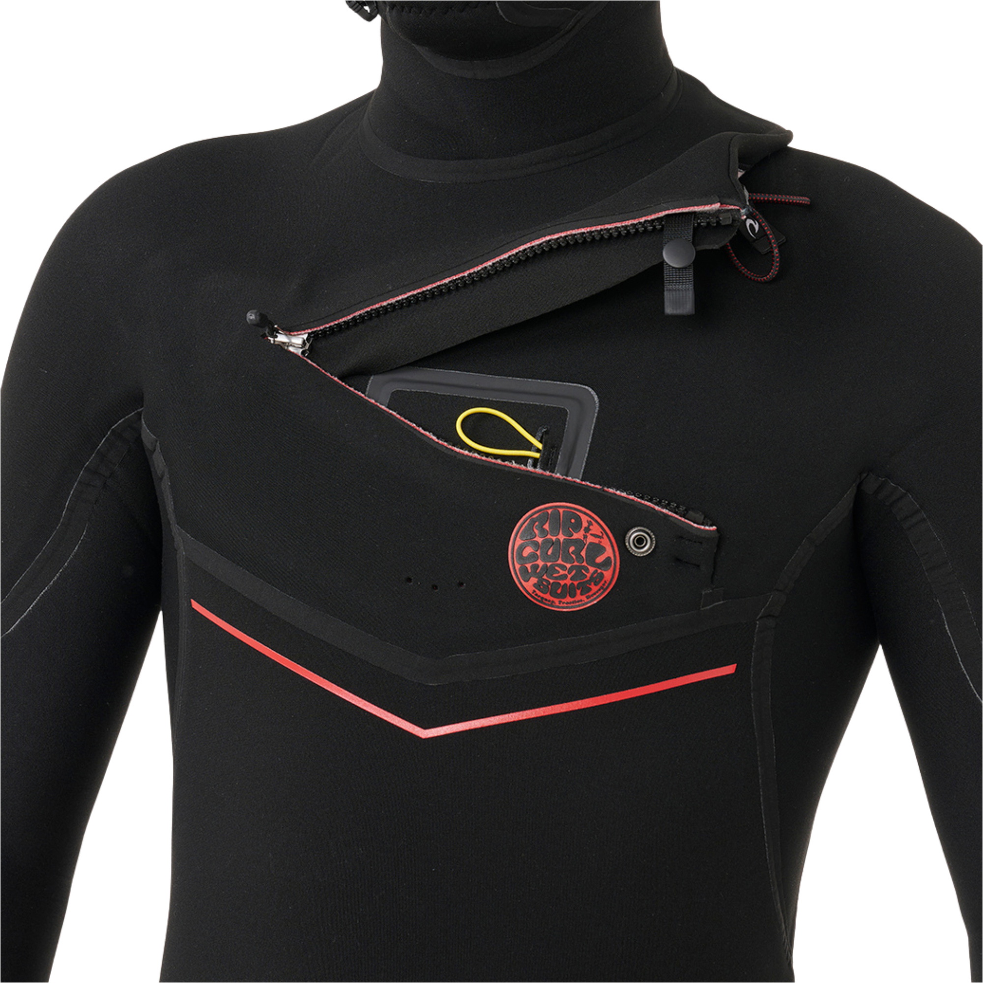 2026 Rip Curl Mens Flashbomb Fusion 5/4mm Hooded Chest Zip Wetsuit 173MFS - Black